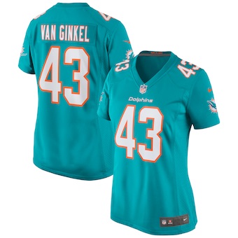 womens nike andrew van ginkel aqua miami dolphins game jerse